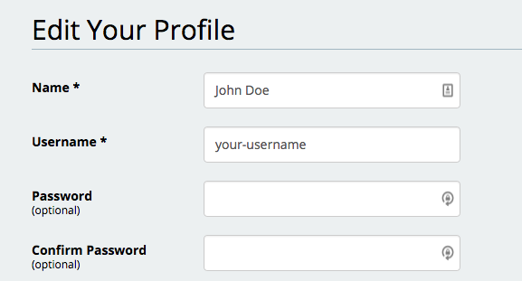 edit profile password