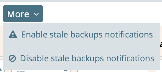 stale backup ntoifications bulk enable disable