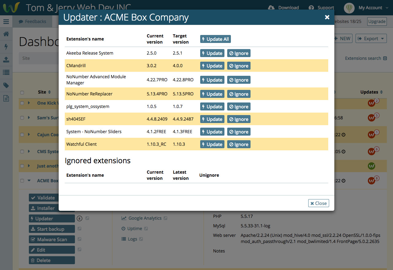 Watchful dashboard version 3