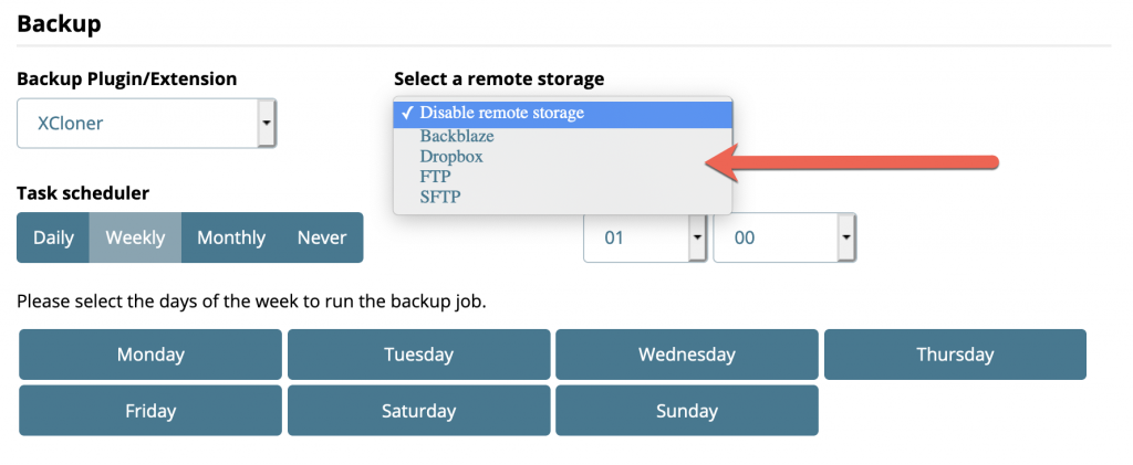 Xcloner Remote Storage