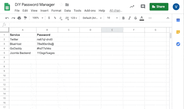 Diy Passwords Manager