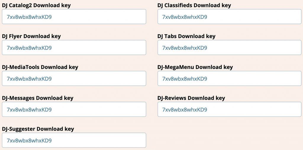 License key for DJ-Classifieds and other software from DJ-Extensions.