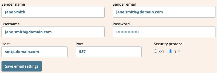 Custom Smtp Settings