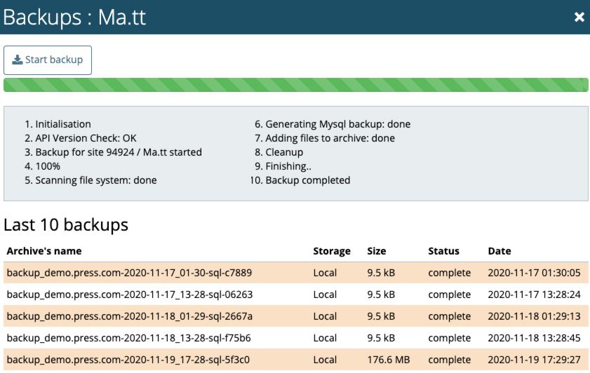 Remote Backup Creator