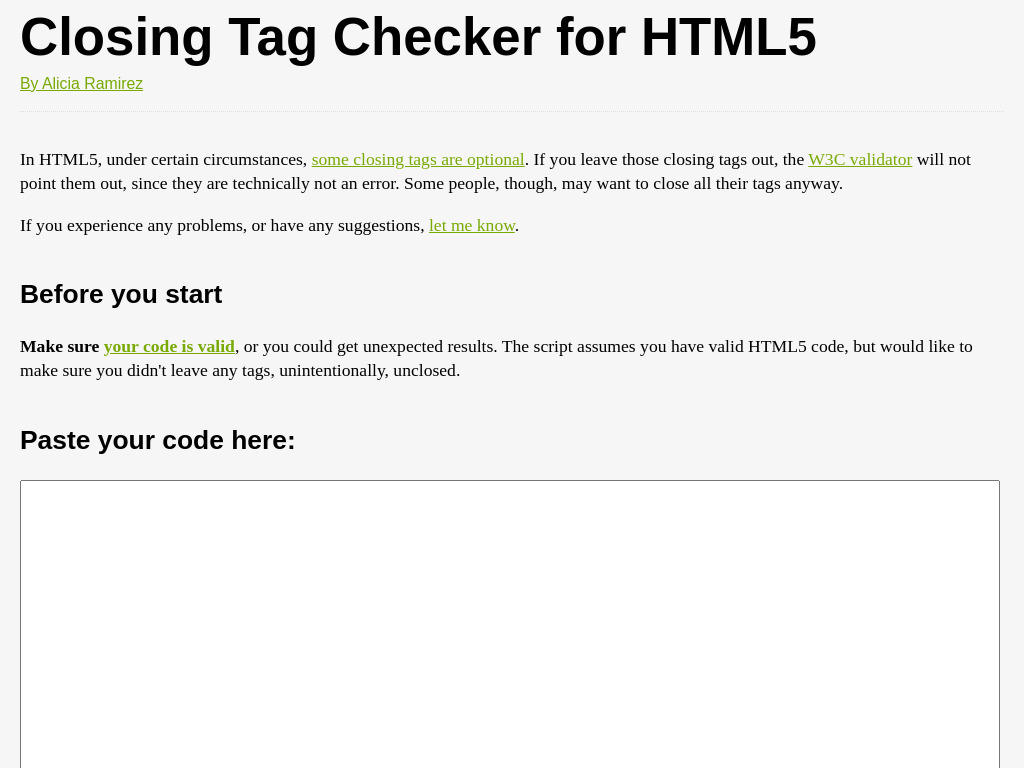 Closing Tag Checker