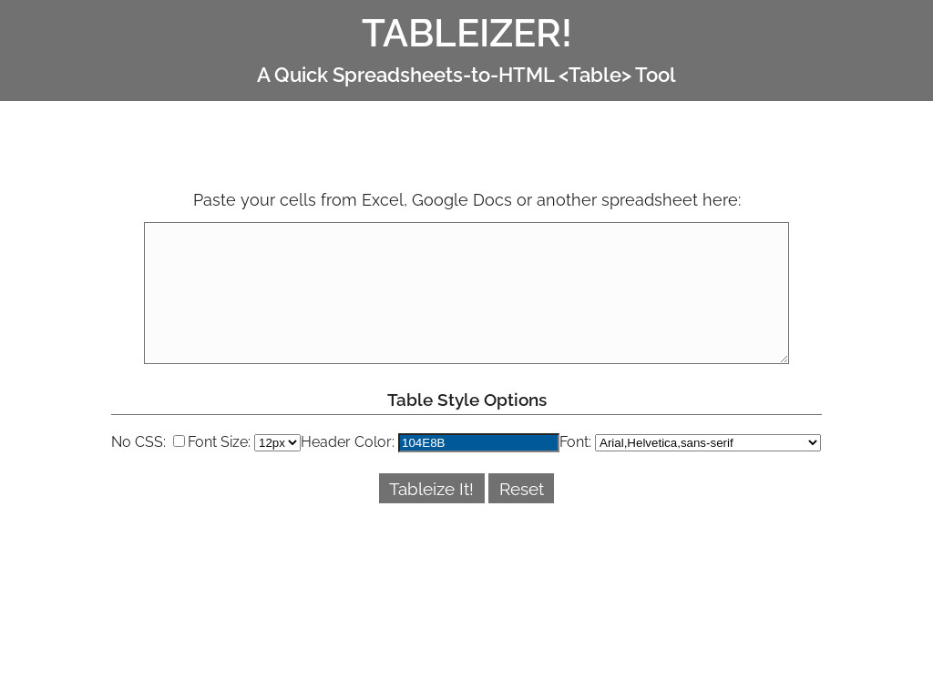 Tableizer