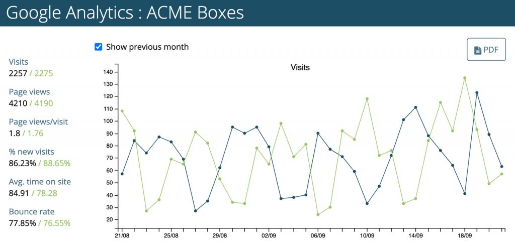 Google Analytics Visitor Activity