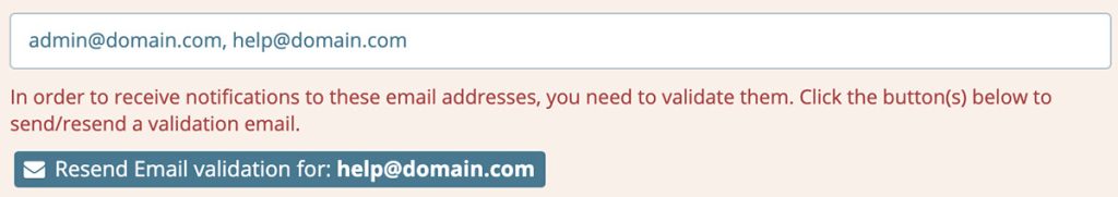 Resend Validation Email